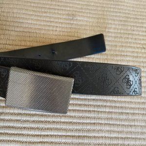 Guess Monogram Black/Silver Belt 28-30 Small